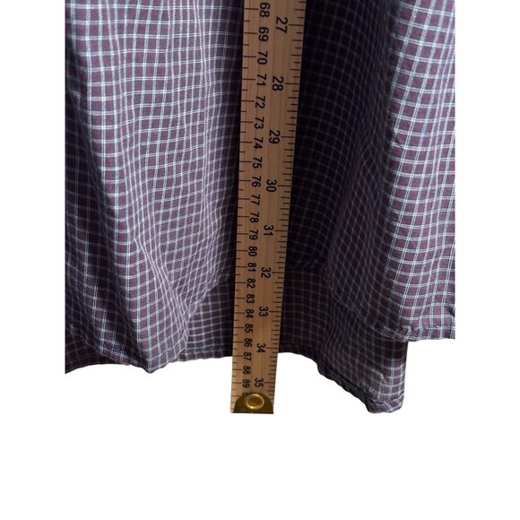 Wrangler RIATA Mens XXL Burgundy Navy White Checkered Pattern Plaid Button Up - Picture 3 of 8